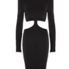 BLACK MIDI CUT-OUT DRESS