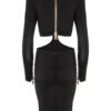 BLACK MIDI CUT-OUT DRESS - Image 2
