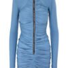 GREY SHORT DRAPED DRESS WITH ZIPPER