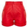 RED LEATHER SHORTS