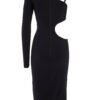 BLACK LEATHER MIDI NAOMI DRESS - Image 2