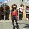 BLACK LEATHER TROUSERS WITH PIERCINGS - Image 3