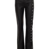 BLACK LEATHER TROUSERS WITH PIERCINGS