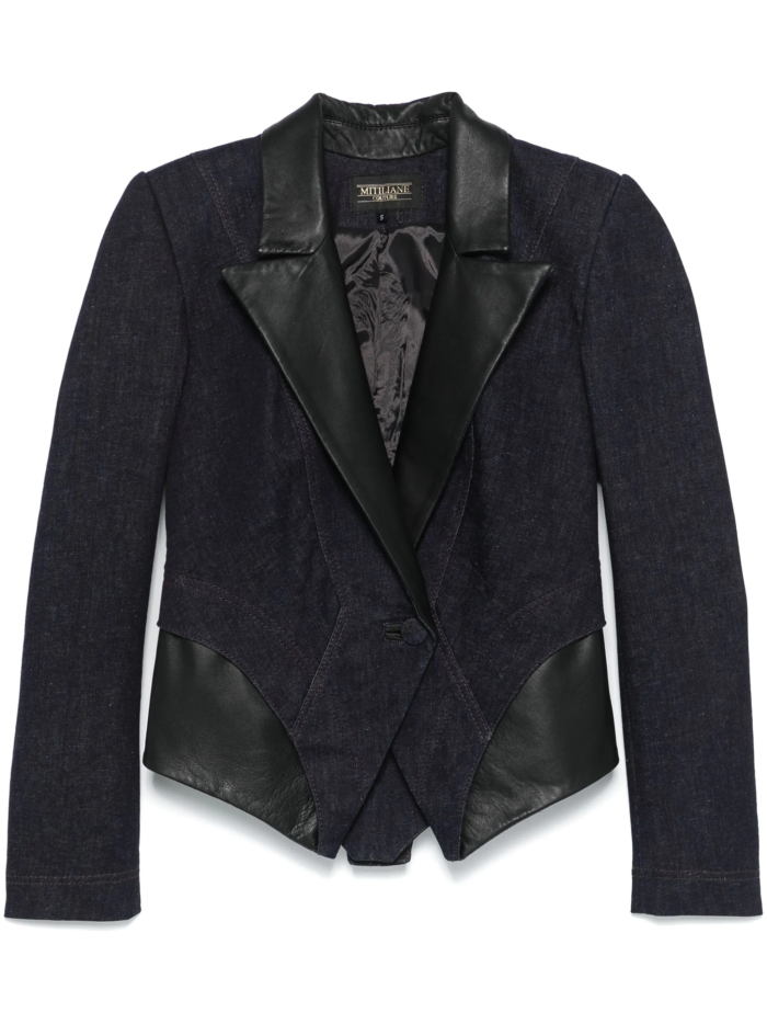 INDIGO DENIM TUXEDO WITH LEATHER INSERTS - Image 4