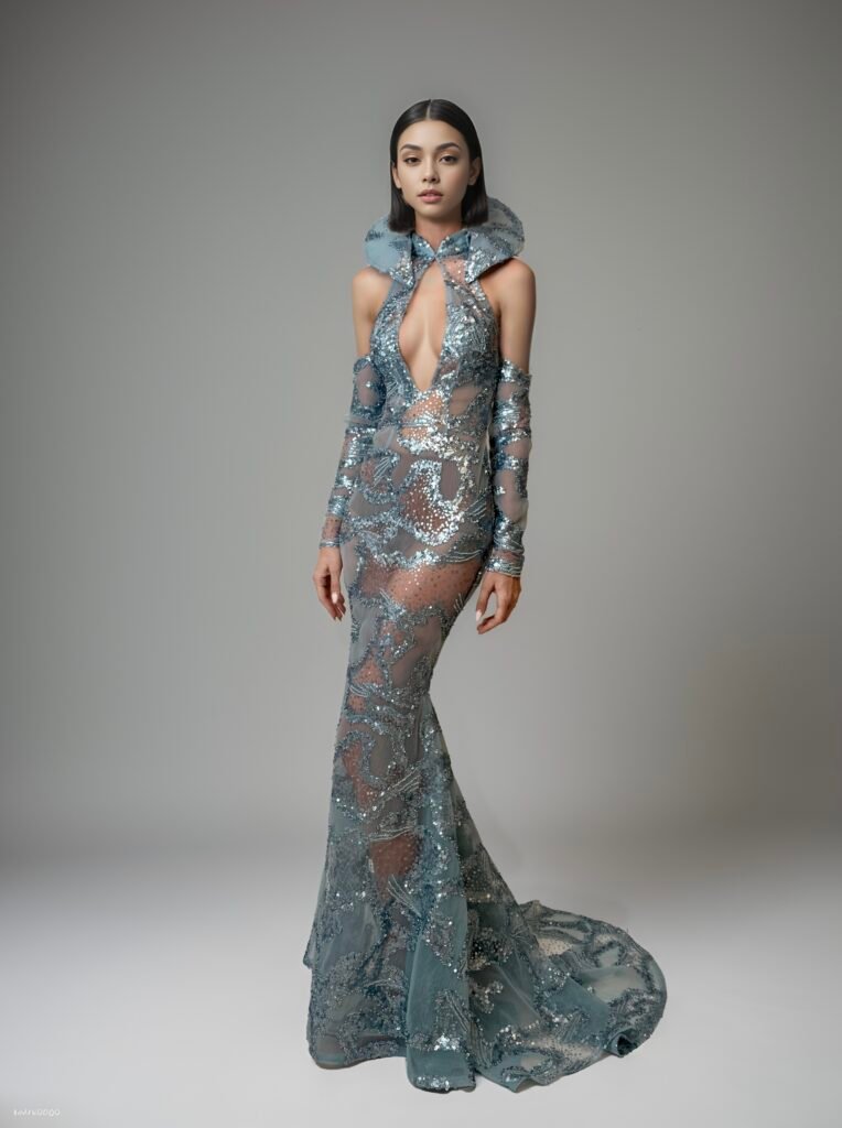 THE AQUA MARINNE LONG DRESS