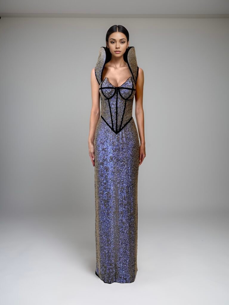 OPALESCENT VISION SEQUINS LONG DRESS